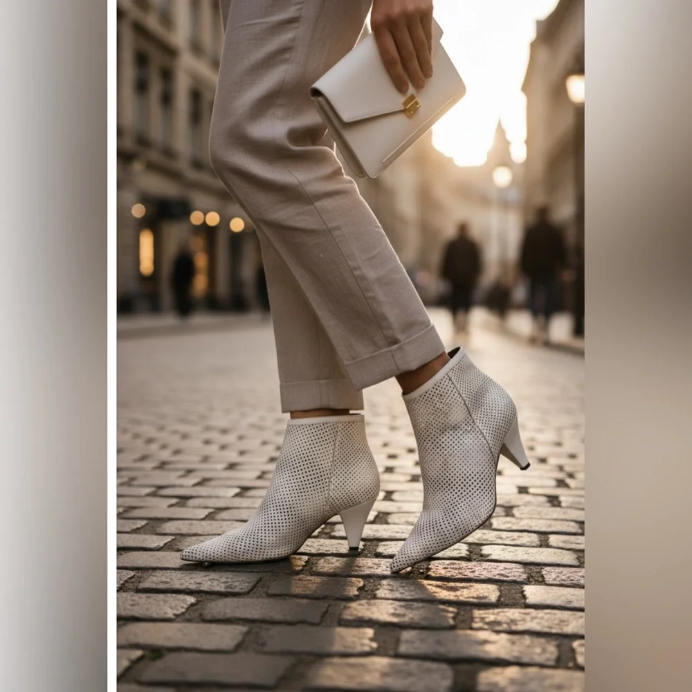 Franco Sarto Bobbi Perforated Pointy Toe Bootie